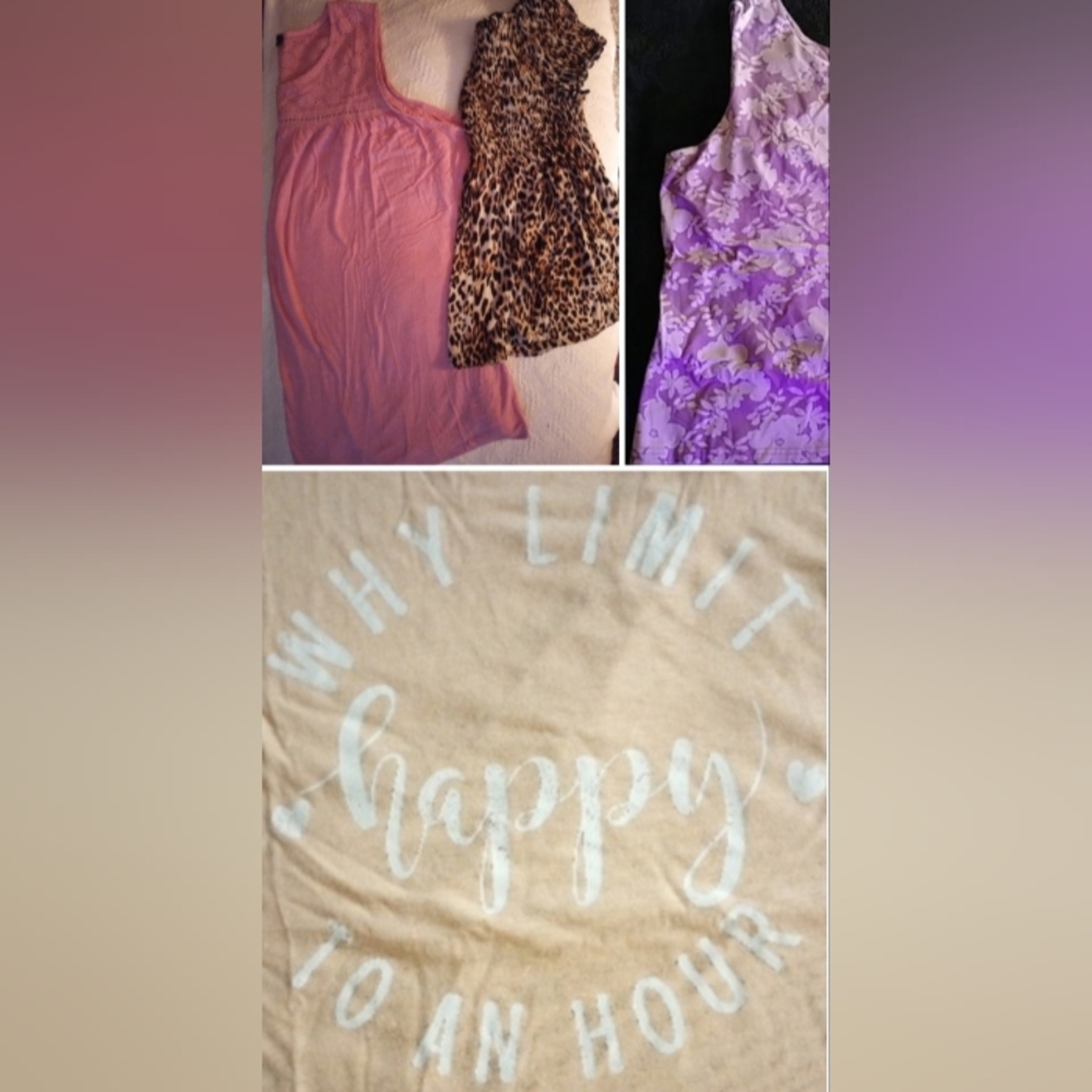 💘🍂 Bundle of 4 Tops Pink, Leopard, Happy Hour & Floral